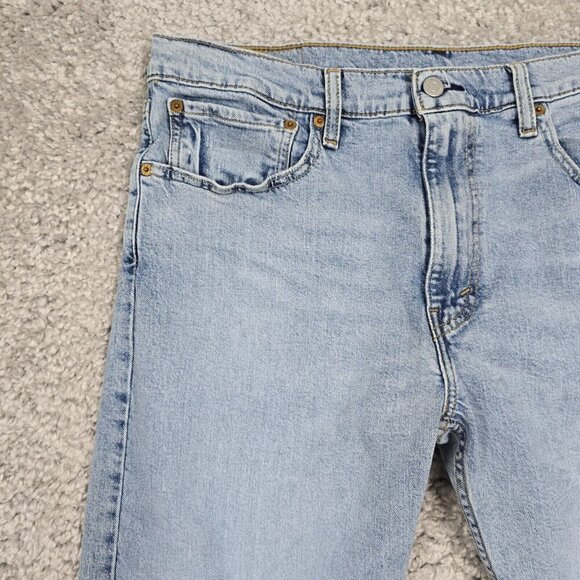 Levis 502 Jeans Men 36x32 (Fits 34x30) Blue Light Wash Tapered Mid Rise Denim - Picture 3 of 13